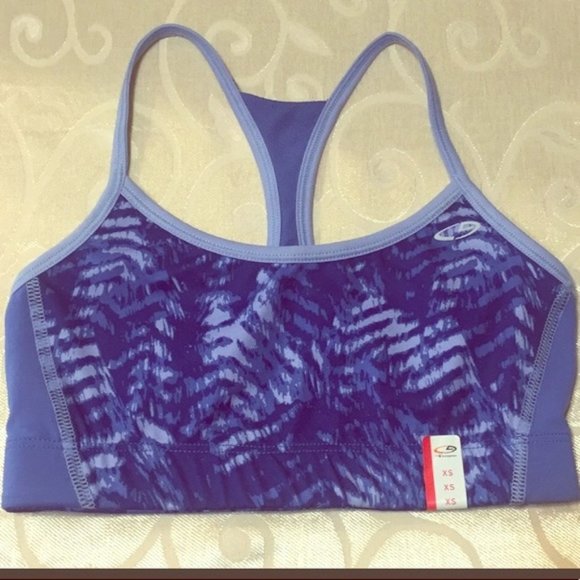 Champion duo dry reversible blue sports athletic yoga wire free bra NEW XS - Picture 6 of 8